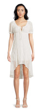 No Boundaries Women's Winter White Lace Midi Dress