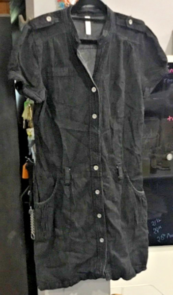 Grey denim dress with buttons down front size medium cotton on