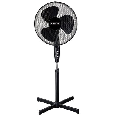 Schwarz 16'' Stand Stand Standventilator verstellbar oszillierend drehbar 3 Geschwindigkeiten