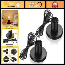 2 Pcs Polished Metal Desktop Lamp Base E26 E27 Light Bulb Holder Sockets with 6f