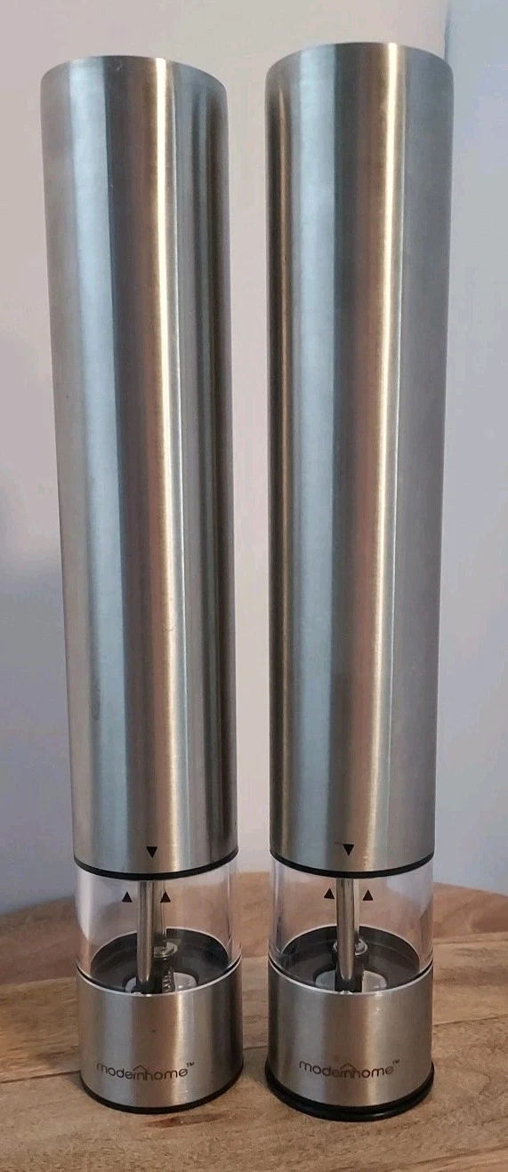 Modernhome Battery Operated Salt And Pepper Stainless Mill/Grinders