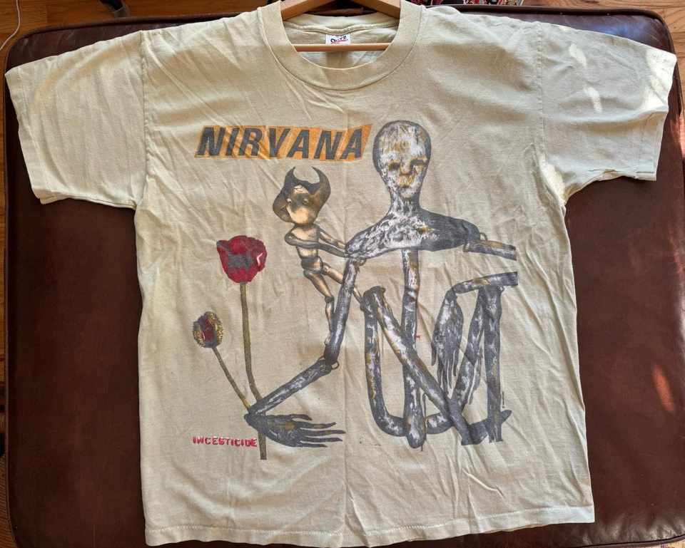 Camisa de colección 1993 Nirvana Incesticide talla XL Kurt Cobain años 90 EE. UU. puntada única Foto 2 de 4