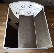 Hänge-Spiegelschrank, 63x55x27 cm, Pelipal, Licht 2x max. 20W 12V, 3 Türen, weiß