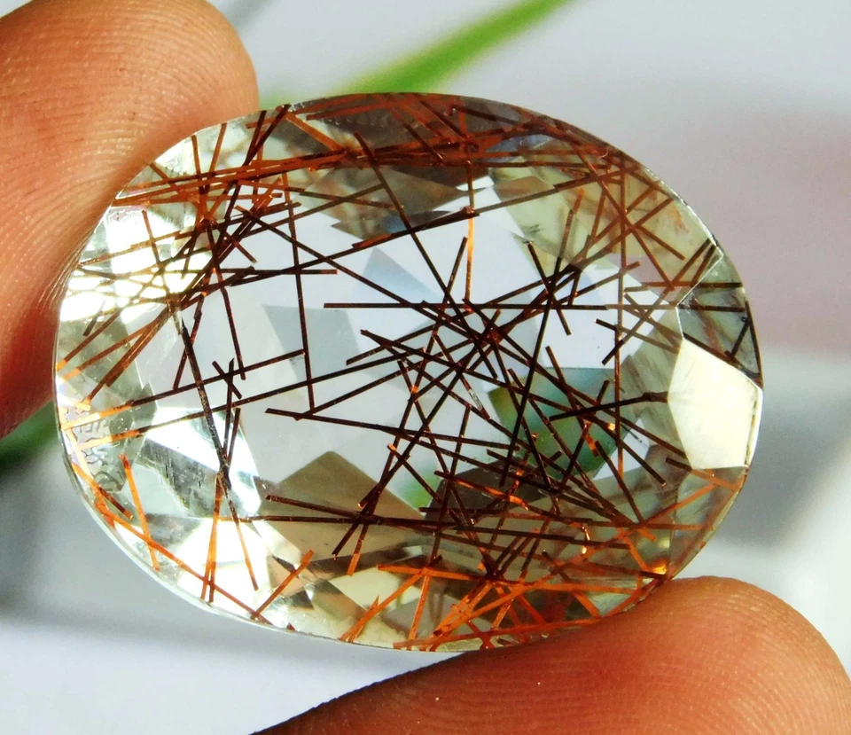 A+ Rutilated Quartz 74.75 Ct Oval Cut Natural Golden Gemstone Certified - Image 3 of 4