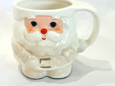 Vintage Ceramic Santa Claus Head Face Mug Cup Novelty Christmas 3.5"