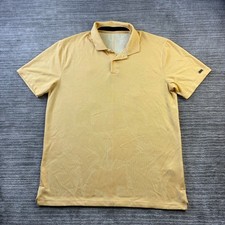 Nike Tiger Woods Polo Shirt Mens Medium Yellow Golf Dri Fit ADV Jacquard Camo