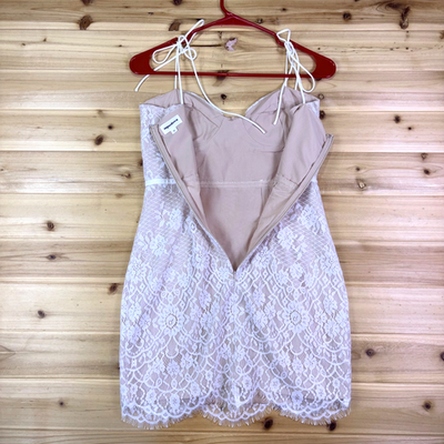 Superdown Dress Womens Small White Lace Beige Lottie Bustier Mini Dress Superdown Dress Womens Small White Lace Beige Lottie Bustier Mini Dress