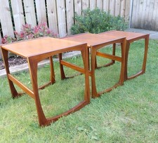 G Plan Vintage Mid-Century Quadrille Teak Nest of 3 Tables Furniture Retro VGC