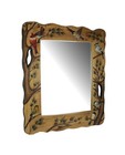 Birds In Nature Hand Carved Natural Wood Decorative Wall Mirror Home Lodge Decor