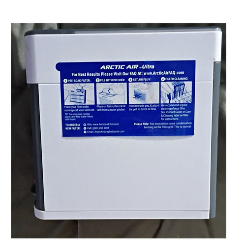 Arctic Air Ultra Portable Evaporative Cooler Night Light Push Button White Gray