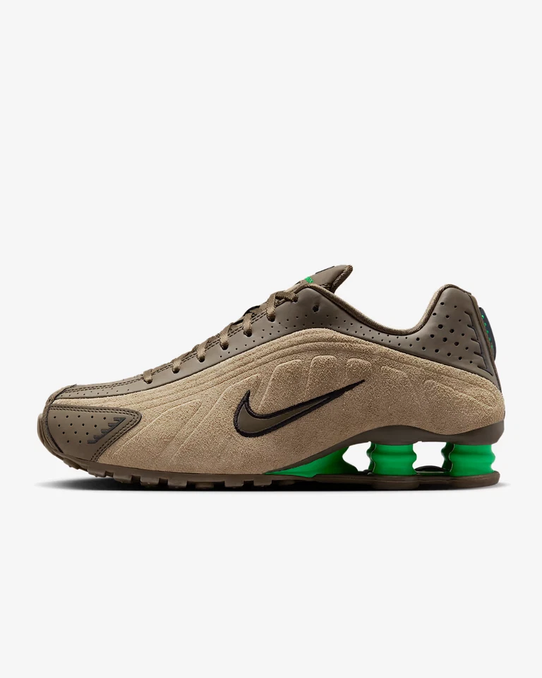 HQ7739-200 Nike Shox R4 Caqui Oliva (Mujer) Foto 2 de 4