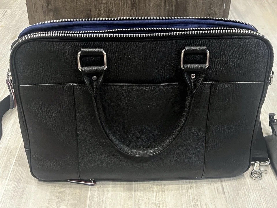 Cole Haan American Airlines Maletín de Transporte Bolso para Laptop Cuero Guijarro Negro NUEVO Foto 4 de 4