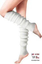 Leg Warmers - Knit Leg Warmers for Women Winter Fashion Warm Leg Warmer White