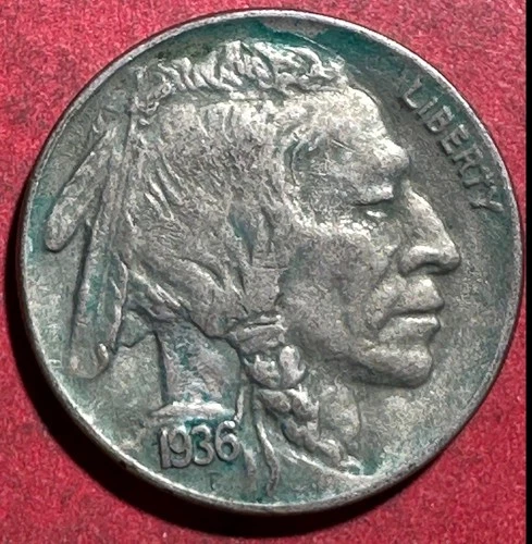 1936 US Buffalo Nickel! "Philadelphia" Choice AU Details! Old US Coin!