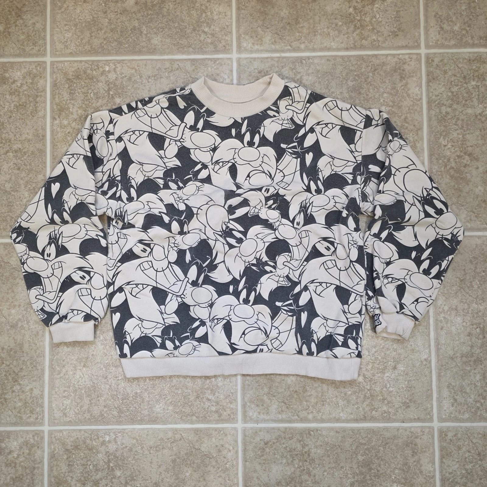 Looney Tunes Sylvester All Over Print Sweatshirt Youth 12-13 152 Cotton