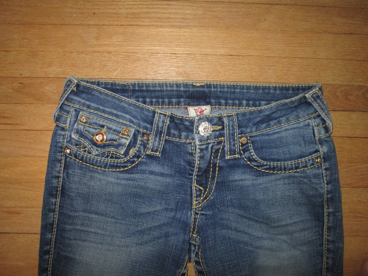 TRUE RELIGION Disco Billy Big T Jeans Straight Leg Swarovski