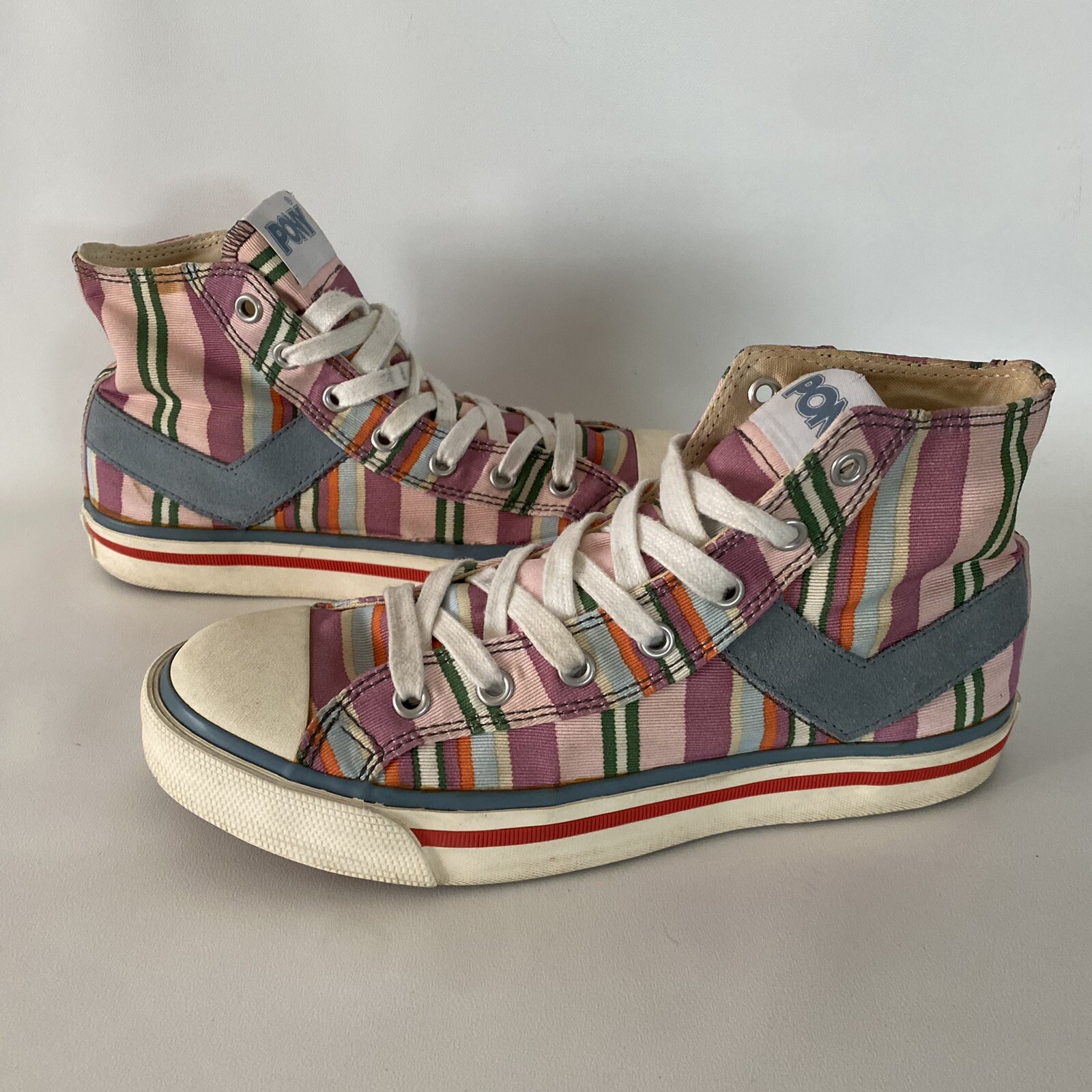 PONY scarpe da ginnastica donna sneakers alte 7 5 righe stringate casual streetwear