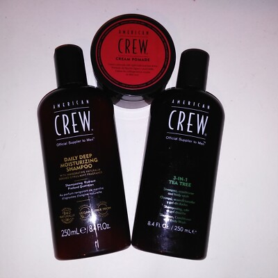 Set of 3 American Crew Mens Hari Care Set 3 in 1 Shampoo Conditioner Bodywash