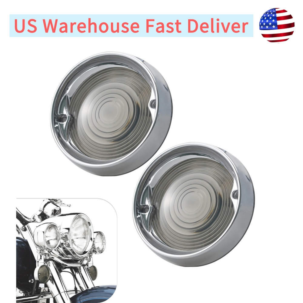 Smoke Lens Turn Signal Cover Bezel for Harley 86-Up Flat 3-1/4