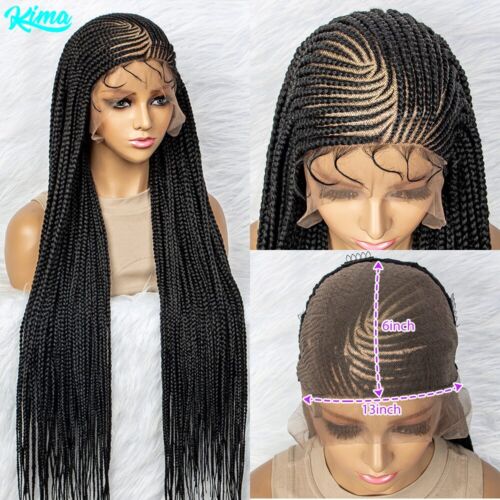 Synthetic Lace Front Wigs Braided Wigs 13x6 Lace Front Braids Wig Knotless - Picture 1 of 13