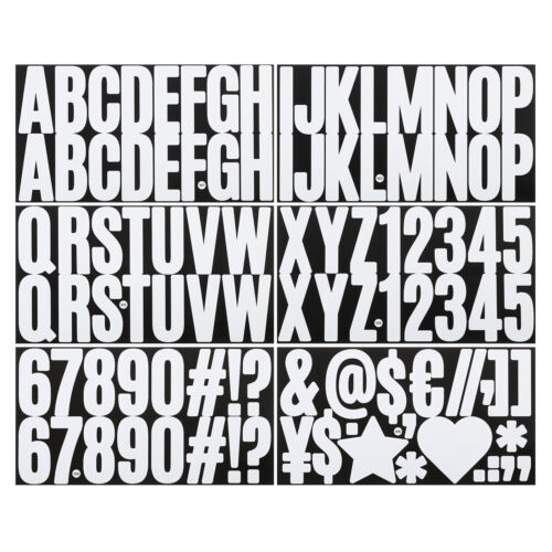 Alphabet Letters Numbers Stickers, 6 Sheets Self Adhesive Large Decal, White - Picture 1 of 6