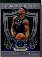 2019 Panini Prizm Draft Picks #51 Zion Williamson Crusade Duke Blue Devils