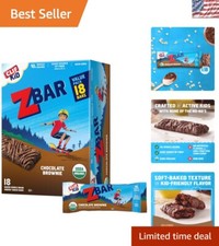 Organic Chocolate Brownie Snack Bars - 18 Individually Wrapped, Healthy Treats