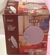 Pyle 6.5" 250W 2 Way Round In Wall/Ceiling Home Speakers System Audio 1 Pair