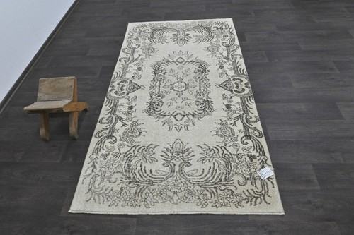 Oushak Turkish Vintage Rug 4x7 Kilim Rug Anatolian Handmade Boho Decor BEIGE