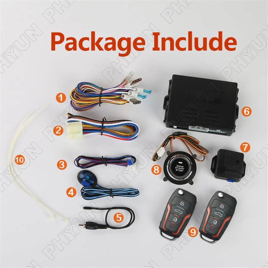 Car Alarm System Auto Security Keyless Entry Push Button Remote Engine Start Kit - Image 2 of 4