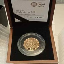 2010 Girlguiding Gold Proof 50p. Stunning Example of this desired coin. Buy now!