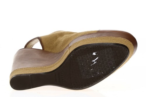 Stuart Weitzman Womens Brown Leather Fabric Slingback Wedge Sandals Size 9 - Picture 7 of 7
