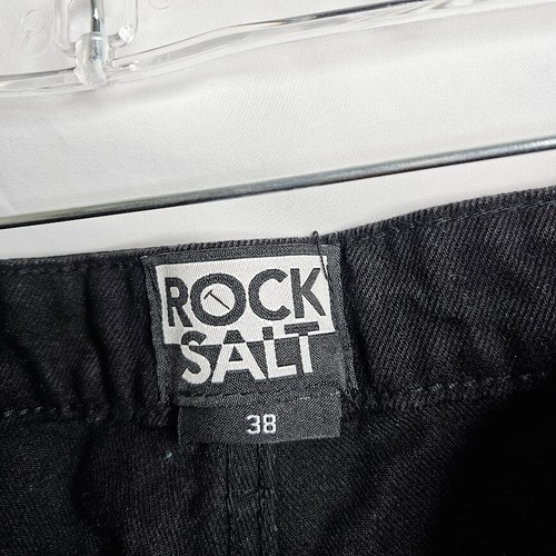 Men's ROCK SALT Straight Leg Distressed Jeans BLACK GREEN sz 38 Grunge Destroyed - Picture 7 of 9