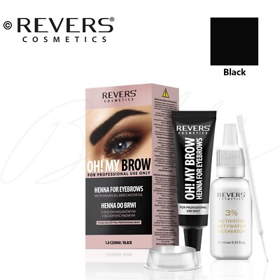 Henna Augenbrauen Wimpernfarbe dauerhafte Stirnfarbe Farbe Creme Komplettset - SCHWARZ