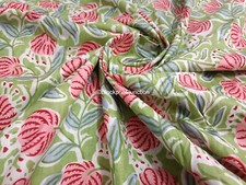 20 iarde indiano stampa a mano cotone naturale artigianato cucito tessuto sartoria panni