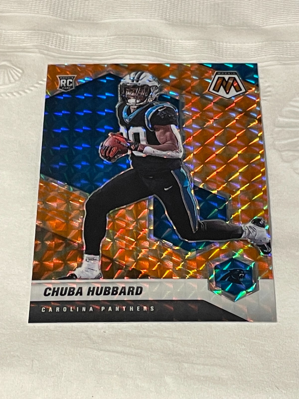 2021 Panini Mosaic #325 Chuba Hubbard Orange Reactive Rookie RC Panthers