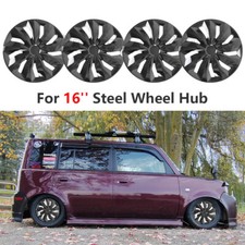 Black 16 Set Of 4 Car Tire Hub Caps Wheel Rim Covers For Scion Xb 2008-2015