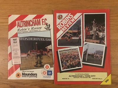 2 ALTRICHAM FC FA CUP PROGRAMME PORT VALE 1992 YORK CITY 1981