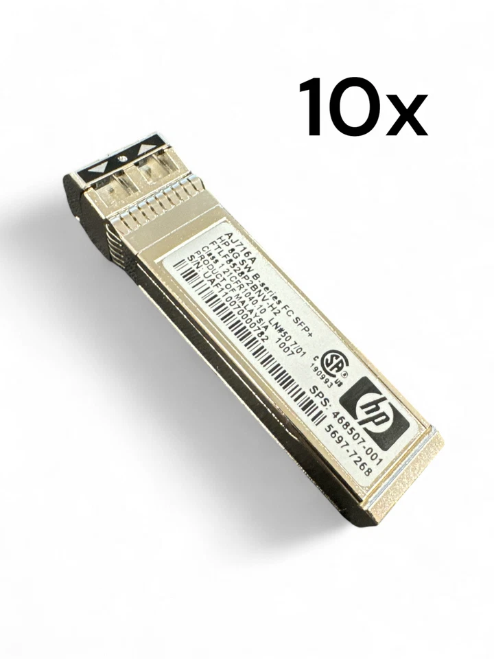 10x HP AJ716A B-Series - SFP+ Transceiver-Modul - 8 GB Fibre Channel (SW)