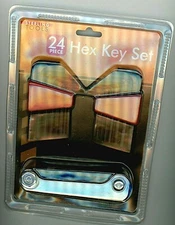 Hex Key Set 24 piece various sizes tool to drive in hexagonal bolts and screws 