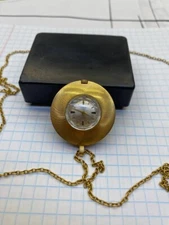 Chaika Gull Women's Watch Pendant Vintage USSR Russian Art Deco Gold Plated