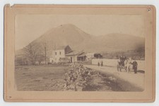2830/ ANCIENNE PHOTO 1895 PUY DE DOMES ATTELAGE VOITURE A CHEVAL CARRIOLE   
