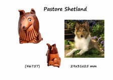 Unisex Shetland Shepherd Dog Leather Keychain 3D Dog Breeds Keychain