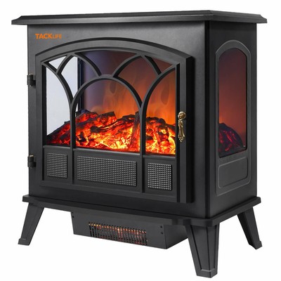 Tacklife Electric Fireplace Heater Adjustable Flame Portable