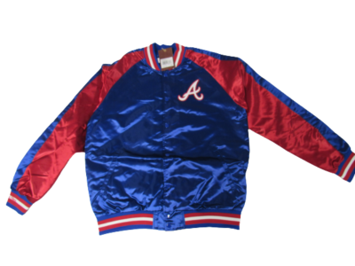 Atlanta Braves Mens Sizes L-XL-2XL Mitchell & Ness Blue Satin Snap