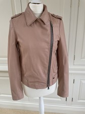 Oui Leather Jacket. Size Uk12. New With Tag. Colour Nude Pink.