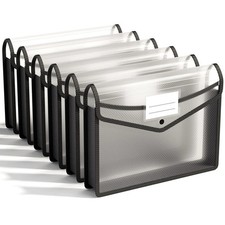 6 Pack Plastic Expanding File Folder, Folders for Documents with Snap Closure...