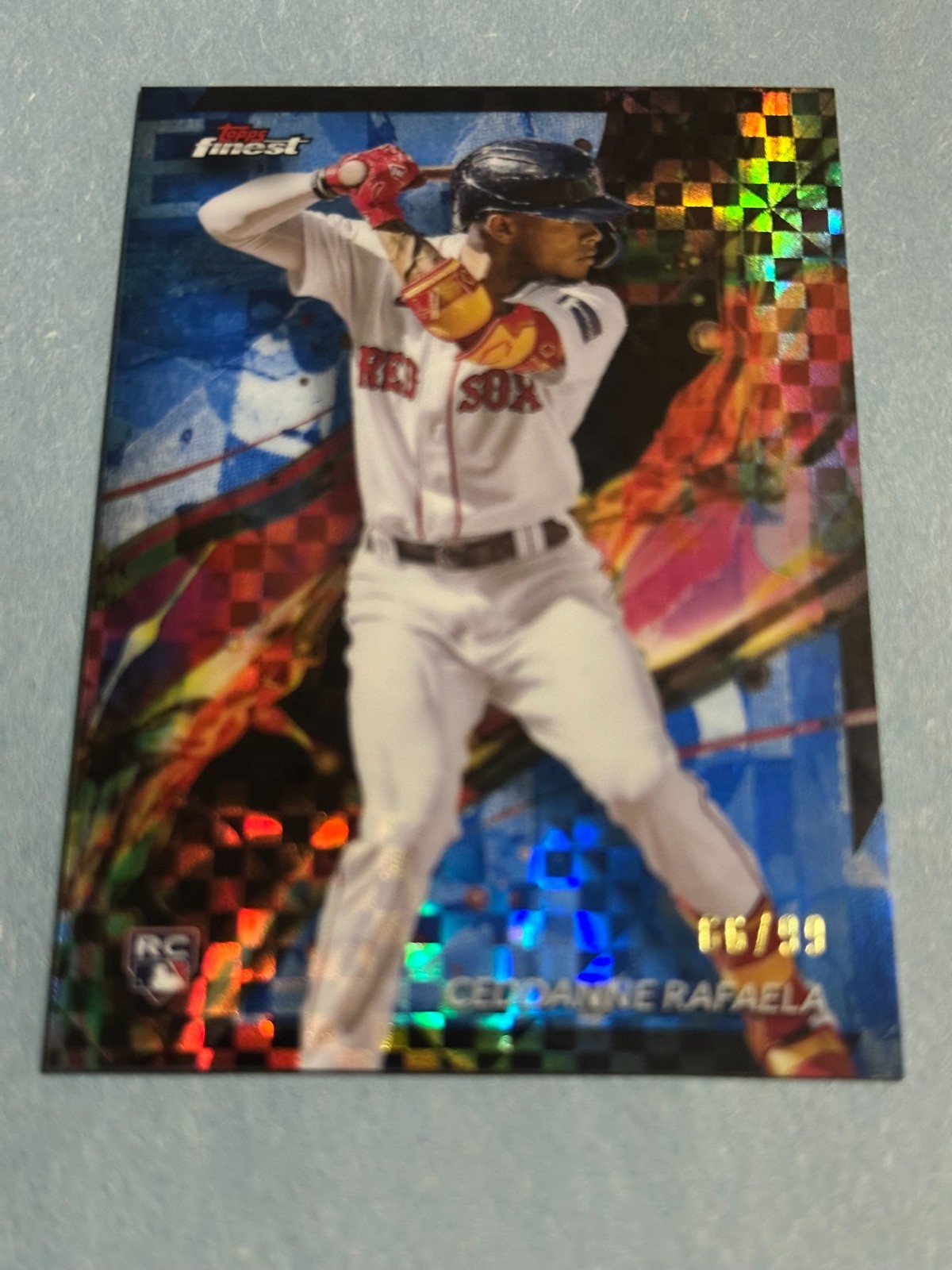 2024 Topps Finest - Common Ceddanne Rafaela #18 Blue Checkerboard /99 (RC)
