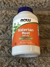 Now Foods Valerian Root 500 mg 250 Veg Capsules GMP Quality Assured - 01/29