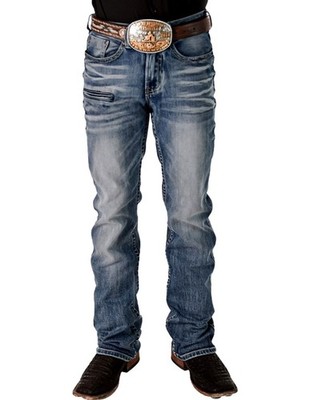B. Tuff Western Jeans Mens Revved Up Bootcut Light Wash MREVVP